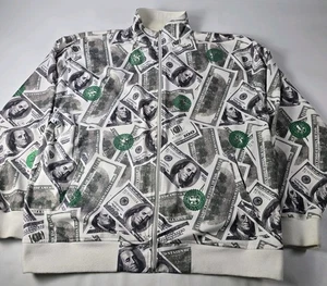 Giacca Vintage Johnny Blaze RARA Cash Is King $100 Money Full Zip Taglia XXL - Foto 1 di 12