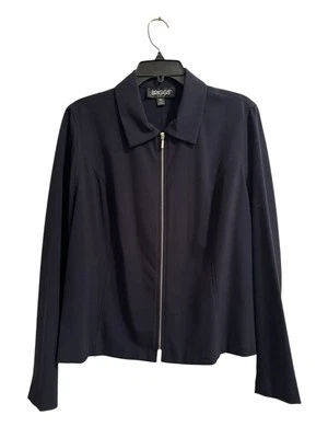 Briggs Jacket Blazer Womens Petite PL Navy Blue Zip Up Career Business - Image 1 of 4