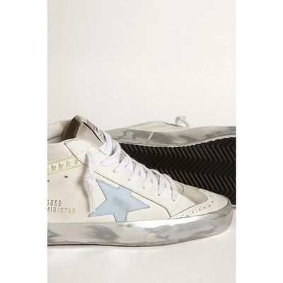 Golden Goose Mid Star Ice Blue Mixed Leather Lace Up Sneakers Womens 39 / US 9 - Image 1 of 4