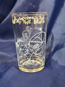 Feuerstein Glas 1964 Kieselsteine am Strand DINO auf Boden sehr schön - Bild 1 von 6