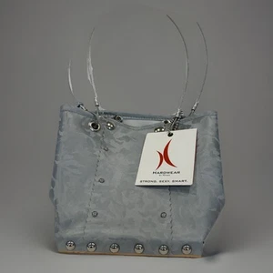 Hardware by Rene handbag in Silver with Grommets Studs and Wood base, Brand NWT - Picture 1 of 14