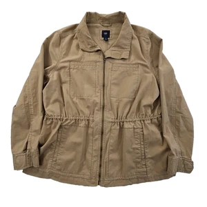Gap Utility Chore Jacket Men's XXL Safari Khaki Elastic Y2K 4 Pockets EUC - Picture 1 of 16