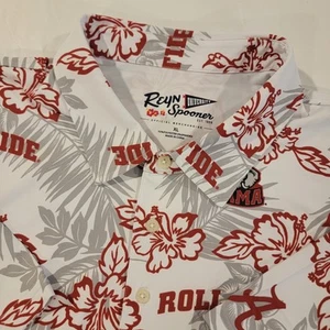 Reyn Spooner Alabama Performance Polo Hawaiian Roll Tide Size XL Flowers AOP NWT - Picture 1 of 6