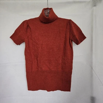 Susan Bristol Orange 100% Italian Merino Wool Turtleneck Sweater Size Small - Image 1 of 3