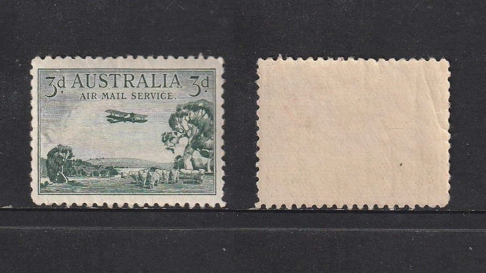 AUSTRALIA 1929 PRIMER CORREO AÉREO EMISIÓN SELLO DE 3 PENIQUES Foto 1 de 1