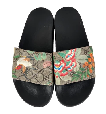Gucci Hombres Auténticas 10.5 EE. UU. 10 UK 44 UE GG Supreme Floral Piscina Toboganes Sandalias Zapatos Foto 1 de 4