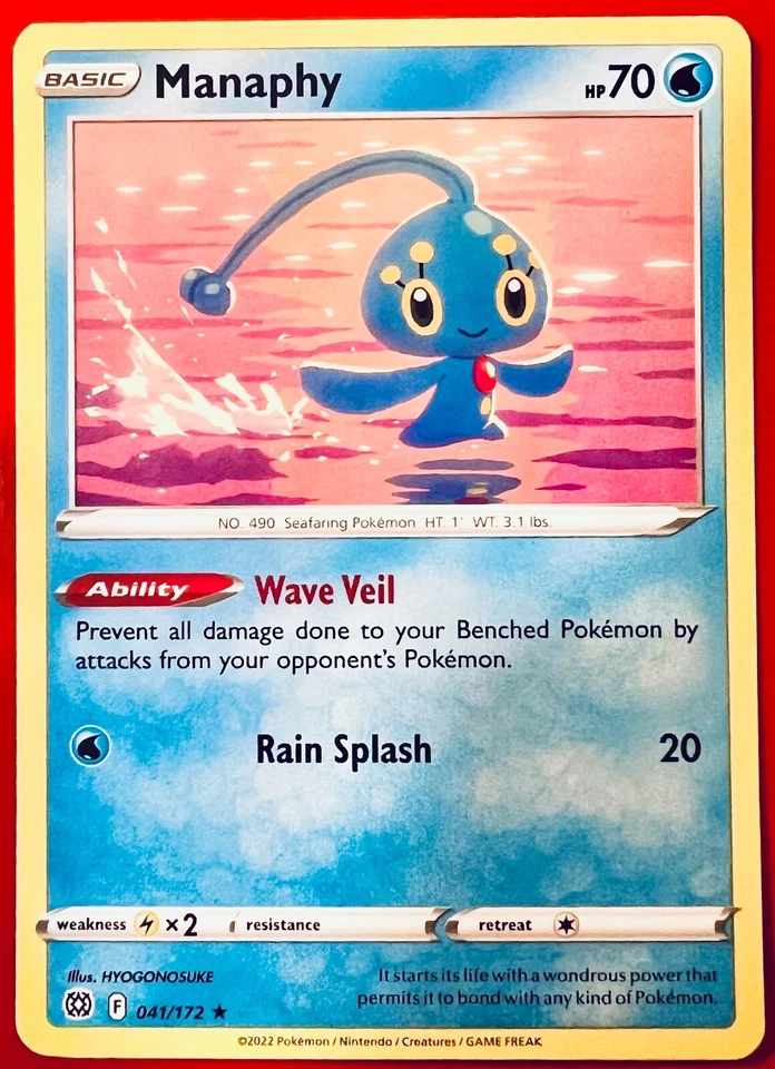 1x Manaphy 041/172 Pokémon TCG Brilliant Stars NM Rare Wave Veil - Image 1 of 1