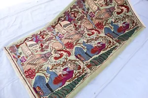 3'6x5'10 ft Afghan Hand Knotted Rug, Wall Hanging Pictorial Rug, Living Room Rug - Picture 1 of 15
