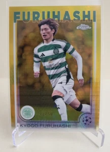 2024-25 TOPPS CHROME UEFA KYOGO FURUHASHI GOLD PRISM REF #140 Ser #32/50 CELTIC - Picture 1 of 2