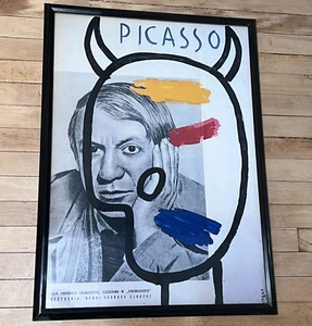 Lovely PICASSO Antique film Poster Henri-georges Clouzot documentary framed - Picture 1 of 12