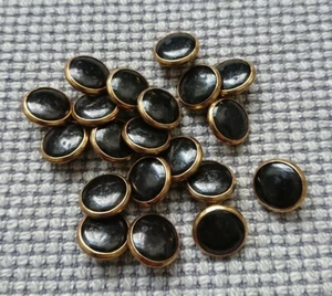 20 x Black & Gold Tone Fancy Metal Look Buttons 13mm Vintage Gothic Style - Picture 1 of 3