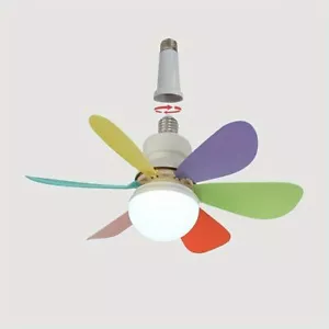 Socket Fan Ceiling Fan With Light Remote Control E26/E27 Noiseless Ceiling Fan - Picture 1 of 32