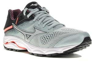 New $140 Mizuno Wave Inspire 15 Black Silver Sky Gray Running Shoes Women Sz 9.5 - Picture 1 of 6