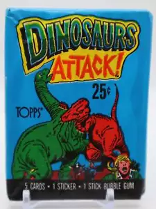 1988 Topps Dinosaurs Attack Trading Cards Wax Pack (5 Karten) - Bild 1 von 3