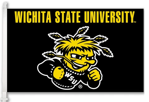 Wichita State University Shockers Car Window Flag - NEW Cover
