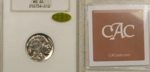 1936 BUFFALO NICKEL~NGC CERTIFIED MS64 GOLD CAC IN OLD 3.0 HOLDER~BRIGHT GEM * - Picture 1 of 5