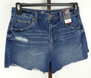 No Boundaries Ladies Juniors Shorts Blue Denim Cut Off Jean Short 9 - Picture 1 of 3