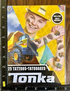 CAMIONES TONKA DE HASBRO, 3 HOJAS 25 TATUAJES TEMPORALES HERMOSO DISEÑO #TONKA7 - Imagen 1 de 2