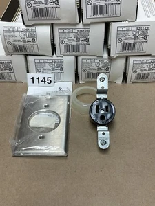 Case Of 10 - LEVITON 5261-CH Clock Hanger Single Receptacle, 125V, 15A, 2P, 3W, - Picture 1 of 4