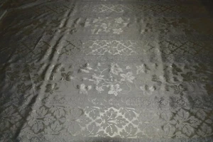 STOFFA TESSUTO DA ARREDAMENTO FANTASIA FIORI ORO E BLU NOTTE MISURE 1 X 1,40 H - Foto 1 di 3