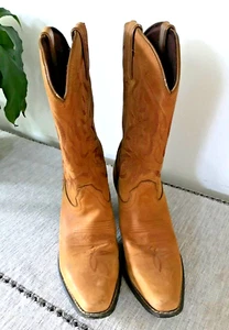 Durango Crush Size 8M Womens Cognac Embossed Western Boots 2.5" Stacked Heel - Picture 1 of 9