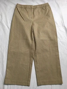 Croft & Barrow Capri Pants Women's Size 6 Beige Striped Elastic Back Stretch NWT - Picture 1 of 7