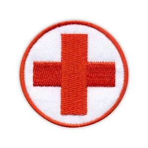 Medical Medic Patch - Rond Avec Un Croix Rouge Patch / Badge Brodé