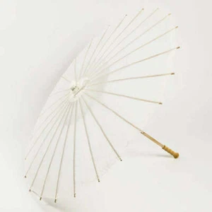 Elegant 32" White Parasol Umbrella, Premium Nylon for Weddings, Festivals or any - Picture 1 of 5