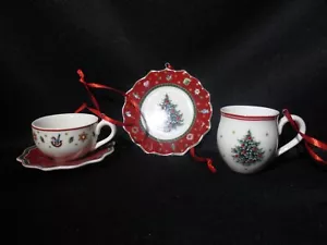 Villeroy & Boch Toy's Delight 3 pc Tableware Set Red Christmas Ornaments NEW - Bild 1 von 6