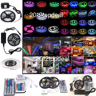 5M 10M SMD 3528 5050 5630 300LEDs RGB White LED Strip Light 12V Power Supply - Image 1 of 4