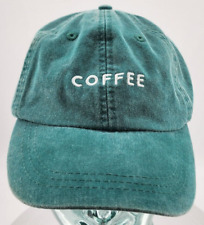 Vintage COFFEE Hat Cap Friday + Saturday Adjustable Blue Denim Strap Back Casual