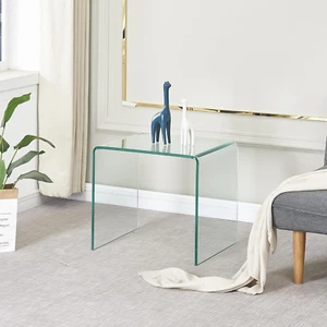 Glass End Table Small Clear Side Tables,Tempered Glass Nightstand Transparent Ho - Picture 1 of 7