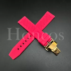 Correa de reloj de silicona suave rosa 20 22 mm cierre de liberación rápida apta para fósil - Imagen 1 de 20