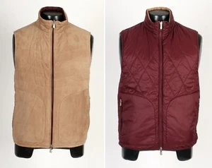 Brunello Cucinelli Reversible Suede Leather Puffer Vest - M - New - $5395 Retail - Picture 1 of 21