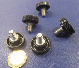 Kunststoff schwarz Edelstahl Rändelschraube 1" Kopfdurchmesser 5/16"-24 x 1/2" Länge, 5 Stück - Bild 1 von 14