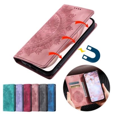 Flower Leather Wallet Case Magnetic Flip Cover for Samsung A05/A15/A25/A35/A55 - Image 1 of 4