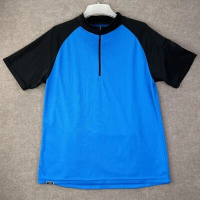 Zoic Cycling Jersey Mens Large Blue 1/4 Zip Back Sleeve Pockets Bike Shirt - Image 1 of 4