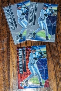2021 Mosaic Ichiro All-Time Greats Red Blue Reactive  Prizm  ATG-3 + Silver BASE - Picture 1 of 3