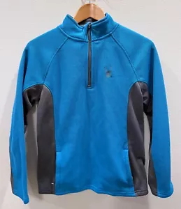 SPYDER Youth Size Large 14-16 Blue Pullover 1/4 Zip Fleece Lined - Picture 1 of 4