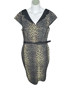 Hell Bunny Leopard Belted Dress Size 2XL NWT - Picture 1 of 7