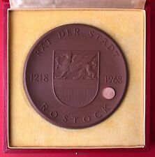 Böttger Kamienny medal Oryginalne opakowanie ROSTOCK 1968 Rada miejskich herbów ( M2171