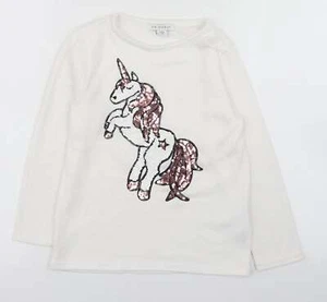Primark Girls White Polyester Blend Sweatshirt Size 7-8 Years - Unic - Picture 1 of 12
