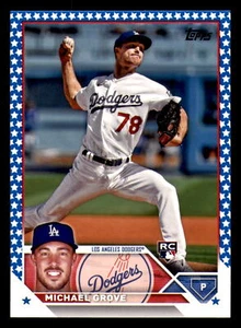 2023 Topps Blue Star 299 Made #15 Michael Grove RC Rookie Los Angeles Dodgers - Picture 1 of 4