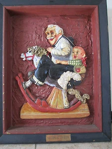 Original 3D Mixed Media "Grandpa At the Reins" Framed folk Art By Ackerman NoRes - Picture 1 of 4