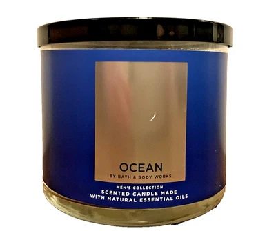 OCEAN CANDLE 14.5 OZ 3 MECHAS COLECCIÓN HOMBRES BAÑO CUERPO FUNCIONA ACEITES ESENCIALES Foto 1 de 3