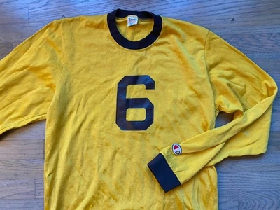 Camiseta deportiva de béisbol vintage años 70 80 número campeón nailon algodón para hombre mediana M EE. UU. Foto 1 de 4