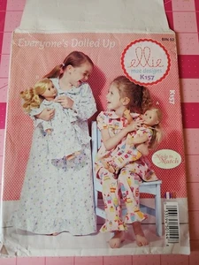 Ellie Mae Designs Pattern K157 Girls' + Dolls' Loungewear Sizes XXS XS S M L FF - Picture 1 of 2