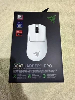 BRAND NEW! Razer DeathAdder V3 Pro Wireless Fast Gaming Mouse-White(SEALED)!! - Image 1 of 4