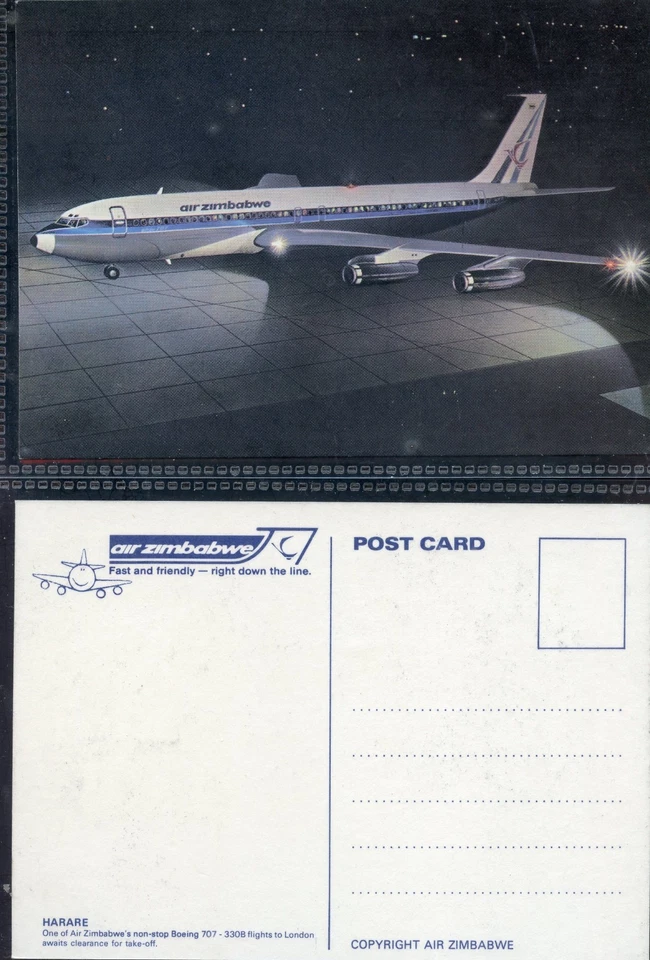 Airline Issue Postcard  Air Zimbabwe B707 - Image 1 of 1