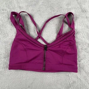 Lululemon Sport BH Damen 4 lila Frontreißverschluss Träger Gitter hinten Yoga Laufen - Bild 1 von 12